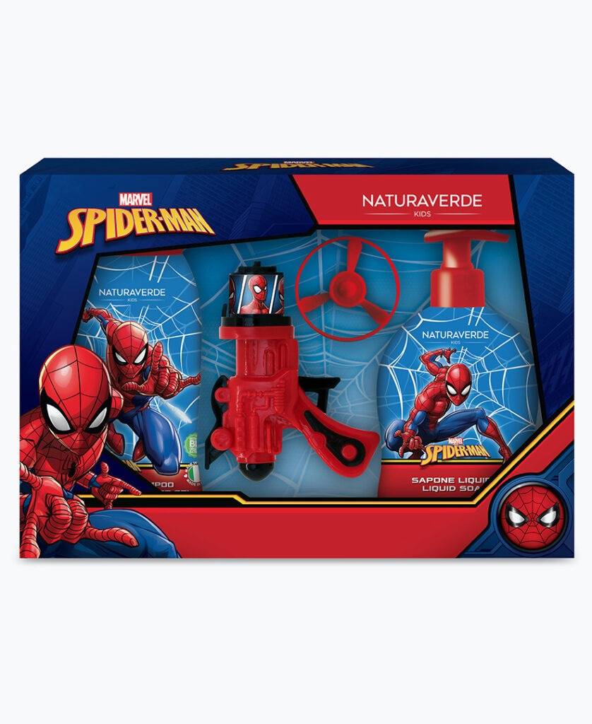 Naturaverde SPIDERMAN CONFEZIONE REGALO CON PISTOLA LANCIA ELICHE Pezzi Unici