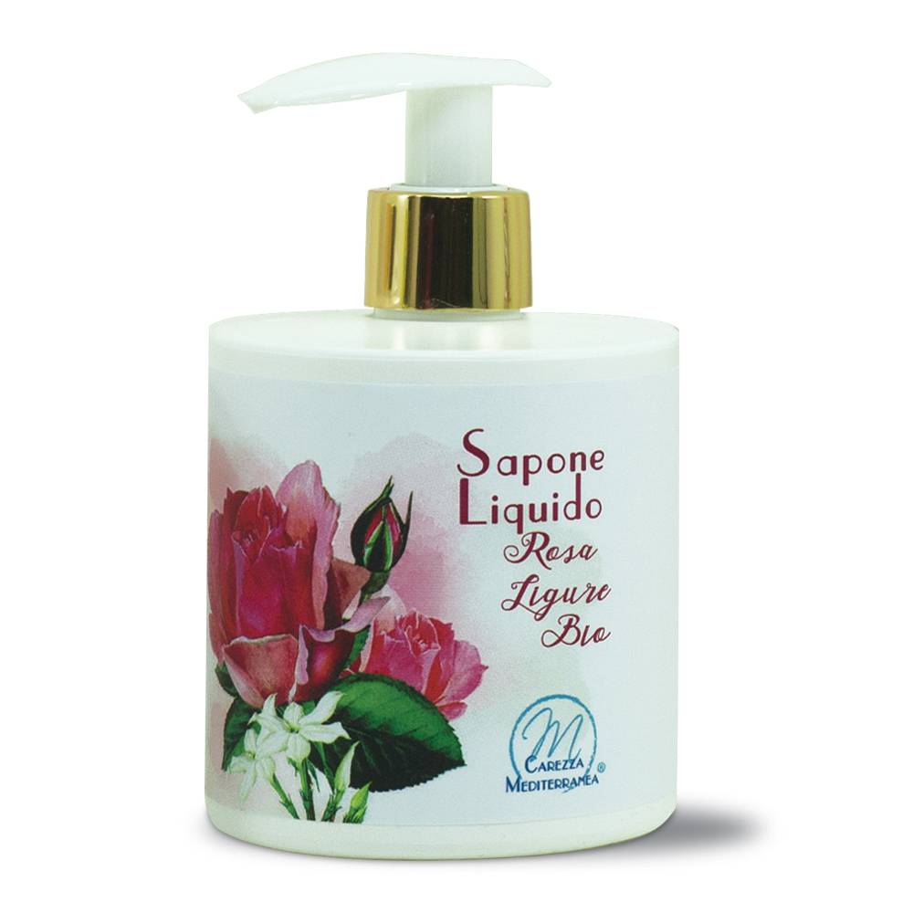 Pilogen Carezza Sapone Liquido alla Rosa Ligure BIO 350ml - Carezza Mediterranea Pezzi Unici