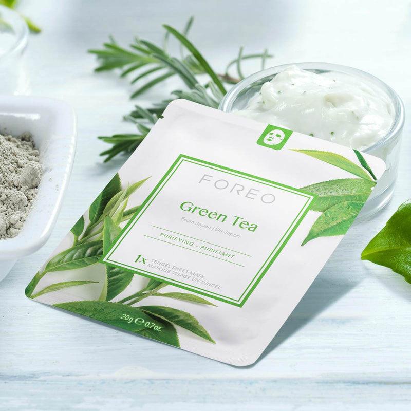 FOREO Green Tea Purifying Sheet Face Mask Nuovo