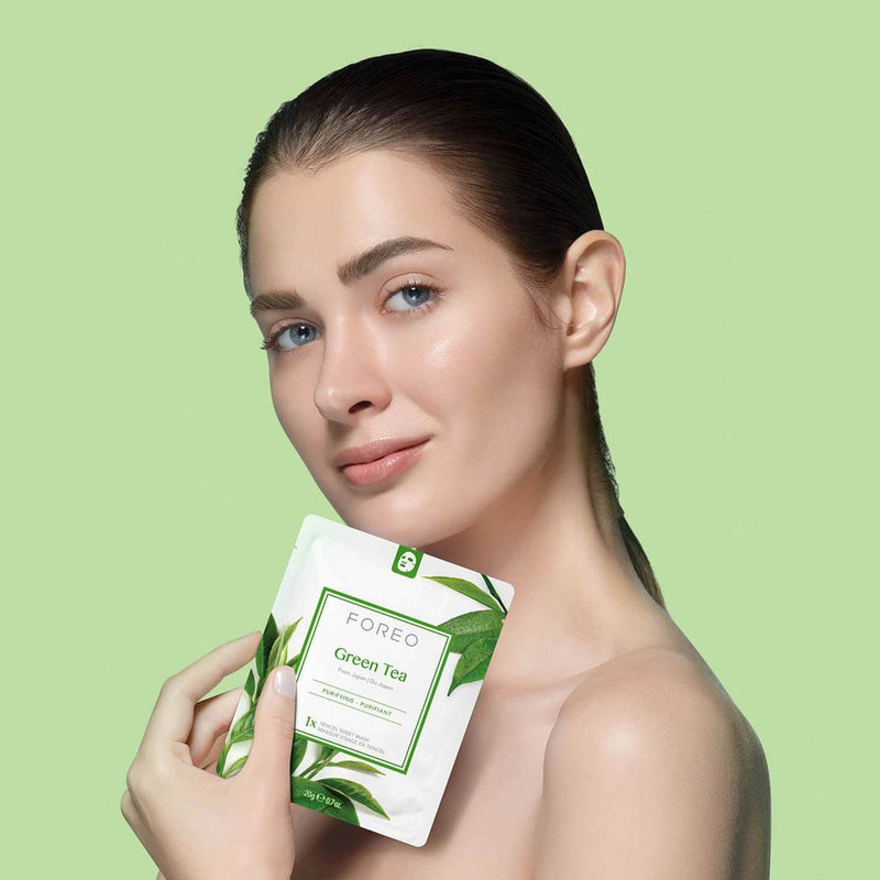 FOREO Green Tea Purifying Sheet Face Mask Nuovo