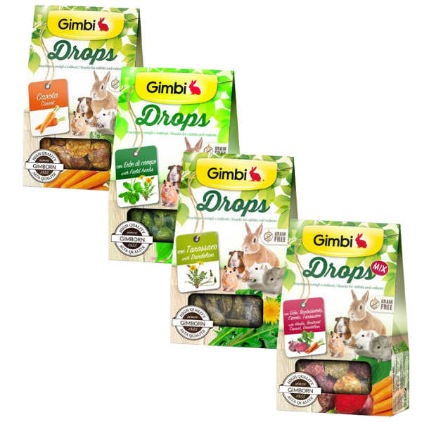 Bauzaar Gimbi Drops Snack per roditori Grain Free 50 gr
