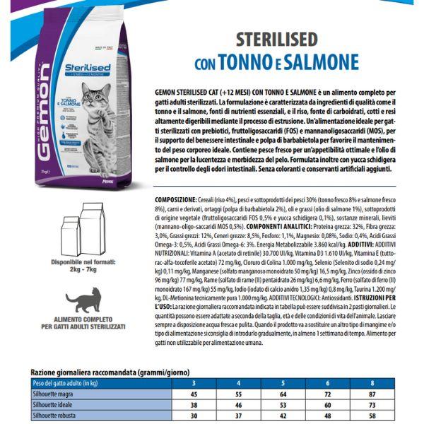Bauzaar Monge Gemon Cat Sterilised con Tonno e Salmone Convenienza