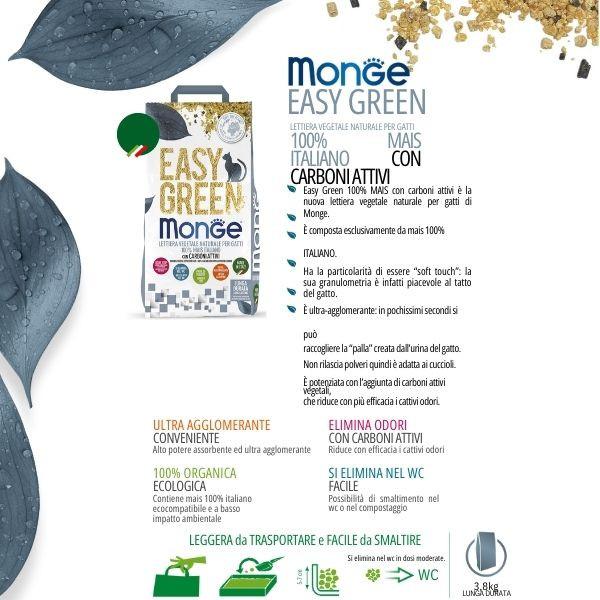 Bauzaar Lettiera vegetale Monge Easy Green con Carboni Attivi Vendita Calda