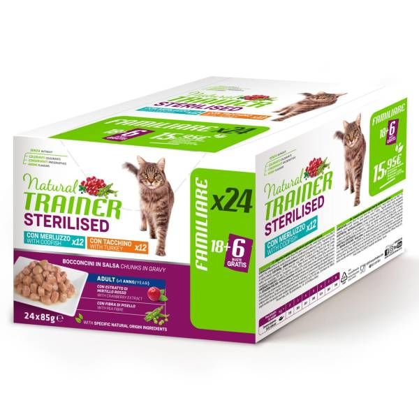 Bauzaar Natural Trainer Cat Sterilised multipack 24 x 85 gr