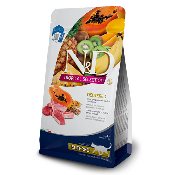 Bauzaar Farmina N&D Tropical Cat Neutered Low Grain Agnello e frutta tropicale