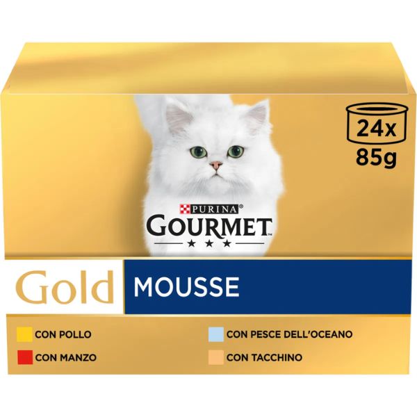 Bauzaar Purina Gourmet Gold Mousse Umido Gatto Multipack 24x85g