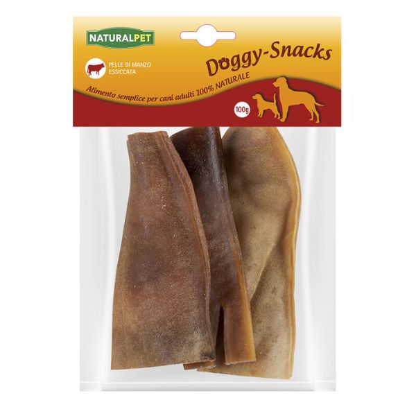 Bauzaar NaturalPet Doggy Snacks per cani Pelle di Testa di Manzo