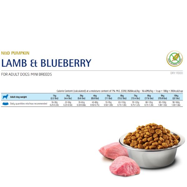 Bauzaar Farmina N&D Grain Free Pumpkin Adult Mini Agnello e Mirtillo Sottocosto