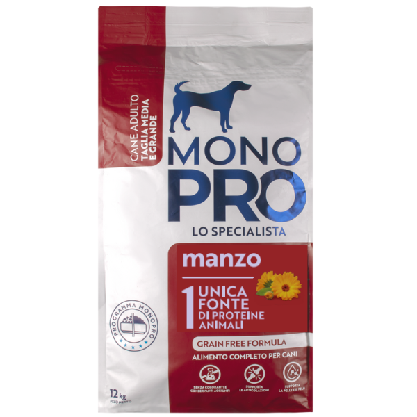 Bauzaar Monopro lo specialista Adult Medium/Large Grain Free Manzo