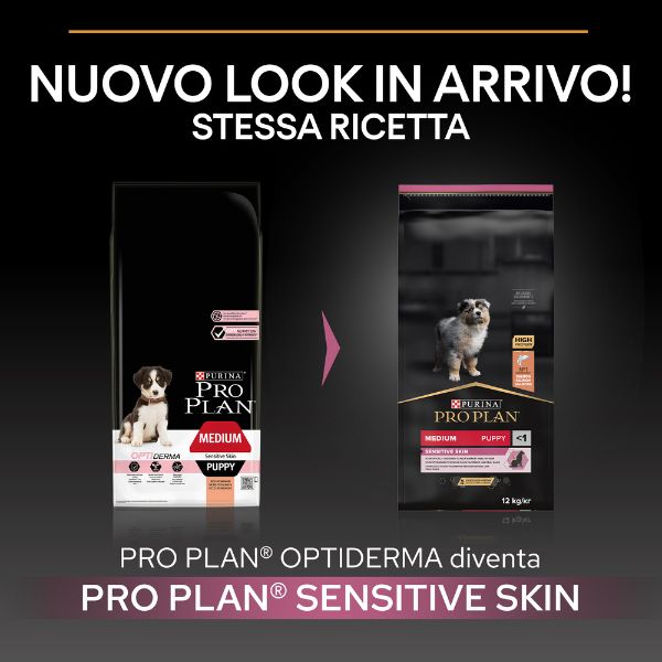 Bauzaar Purina Pro Plan Sensitive Skin Medium Puppy Crocchette Cane Salmone Pezzi Unici