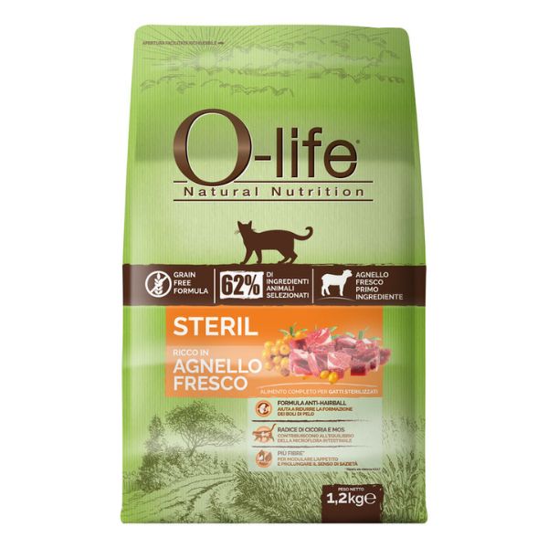 Bauzaar O-life Cat Sterilised Grain Free Agnello fresco