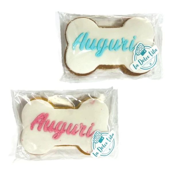 Bauzaar Biscotto Snack a forma di Osso Auguri La Dolce Vita 85 gr Leopet Comprane uno, ottenene uno gratis