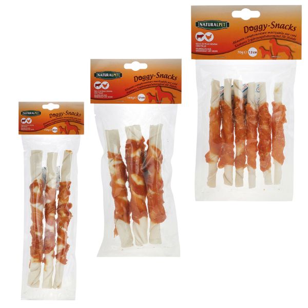 Bauzaar NaturalPet Doggy Snacks Bastoncino Annodato pollo e bovino