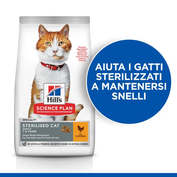 Bauzaar Hill's Science Plan Adult Sterilised Cat Alimento per Gatti al Pollo Promozione temporanea