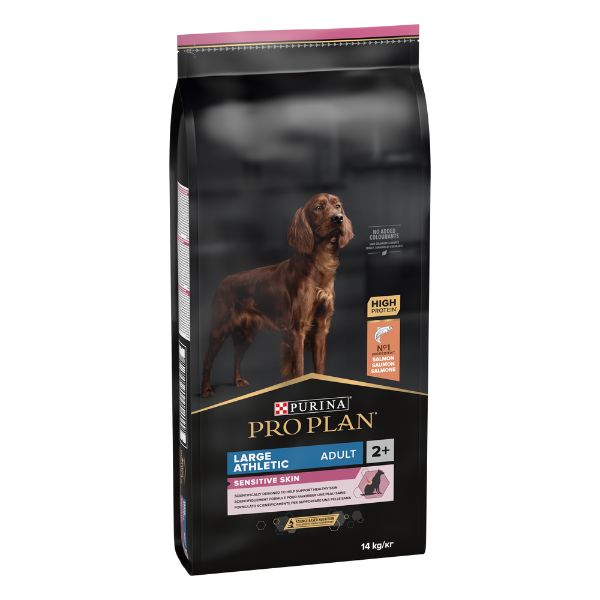 Bauzaar Purina Pro Plan Sensitive Skin Large Athletic Adult Crocchette Cane Salmone