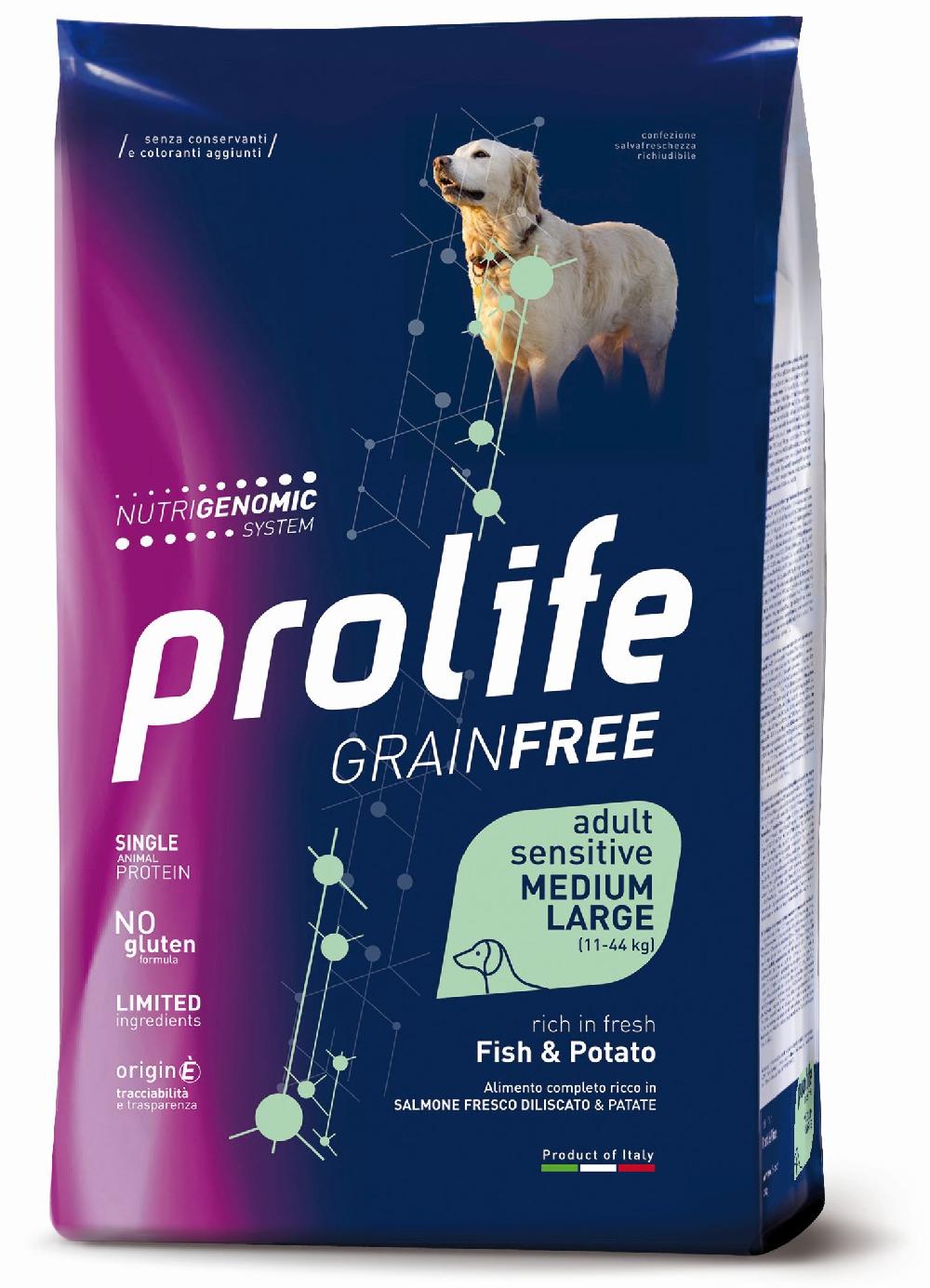 Bauzaar Prolife Grain Free Cane Adult Sensitive Medium/Large Pesce e Patate