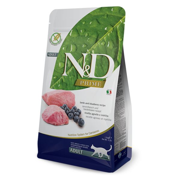 Bauzaar Farmina N&D Prime Feline Grain Free Adult Agnello e Mirtillo