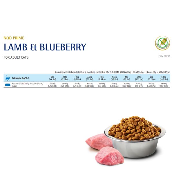 Bauzaar Farmina N&D Prime Feline Grain Free Adult Agnello e Mirtillo In Vendita