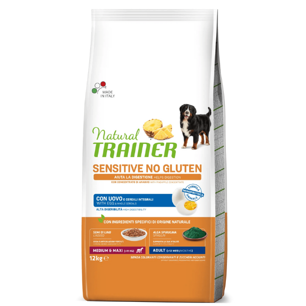 Bauzaar Natural Trainer Sensitive Adult Medium / Maxi Grain Free Monoproteico con Uovo