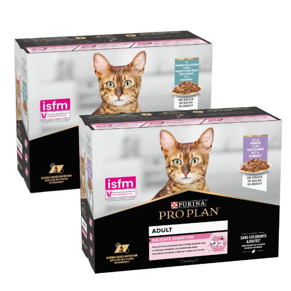 Bauzaar Purina Pro Plan Cat Adult Delicate Digestion in salsa Multipack 10x85g