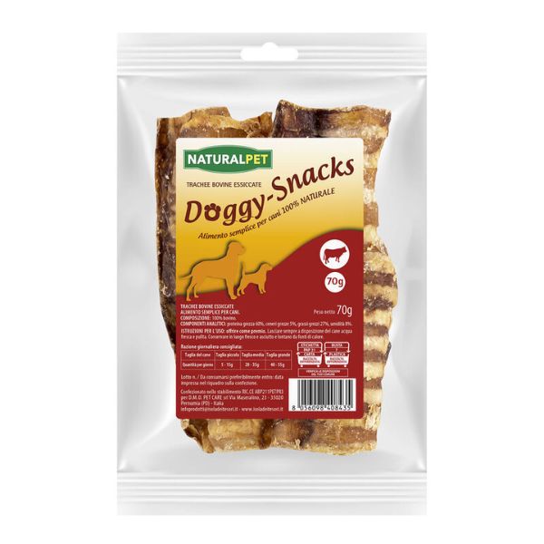 Bauzaar NaturalPet Doggy Snacks per cani Trachea Bovina essiccata