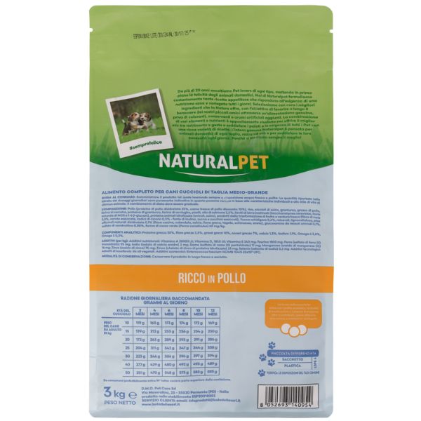 Bauzaar NaturalPet Puppy Prime Orme Medium/Large Pollo Consegna Veloce