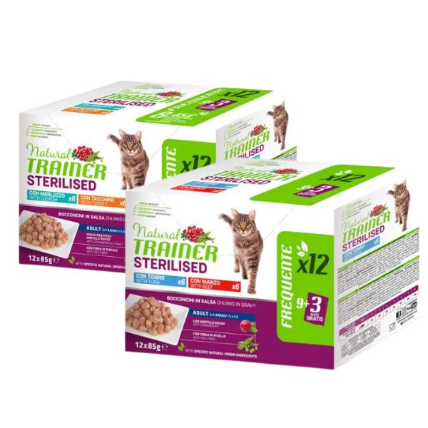 Bauzaar Natural Trainer Cat Sterilised multipack 12 x 85 gr
