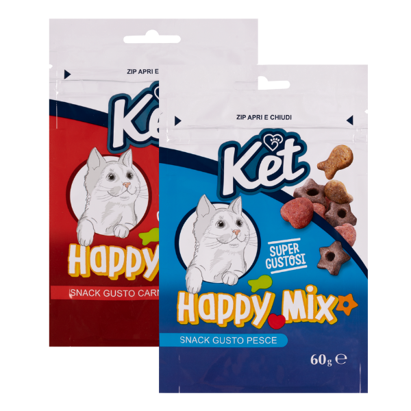 Bauzaar Ket Cat Snack Happy Mix 60 gr Offerte stagionali
