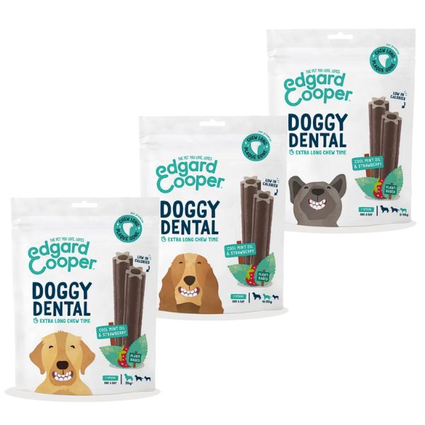 Bauzaar Edgard & Cooper Doggy Dental menta e fragola Grain Free