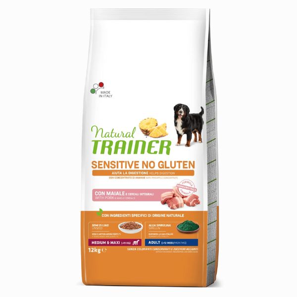 Bauzaar Natural Trainer Sensitive No Gluten Medium/Maxi con Maiale