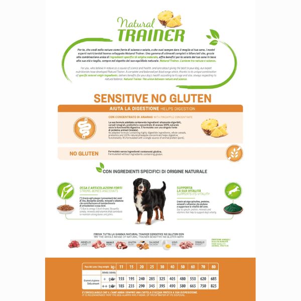 Bauzaar Natural Trainer Sensitive No Gluten Medium/Maxi con Maiale Officina
