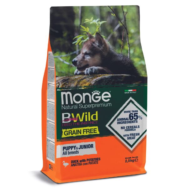 Bauzaar Monge BWild Grain Free Puppy/Junior con Anatra e Patate