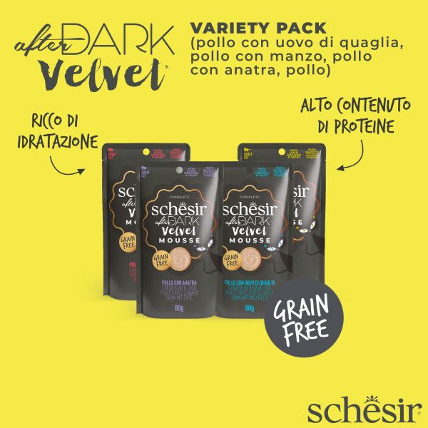 Bauzaar Schesir After Dark Cat Velvet Mousse Variety pack 12x80 gr Italia