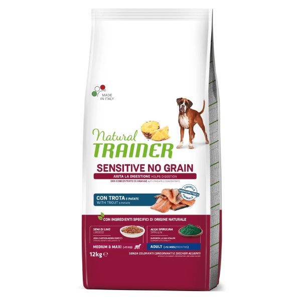Bauzaar Natural Trainer Sensitive Adult Grain Free Medium/Maxi Trota Qualità Garantita