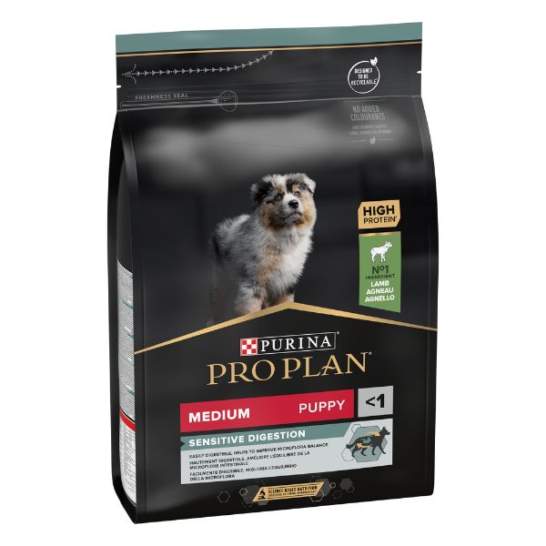 Bauzaar Purina Pro Plan Sensitive Digestion Medium Puppy Crocchette Cane Agnello