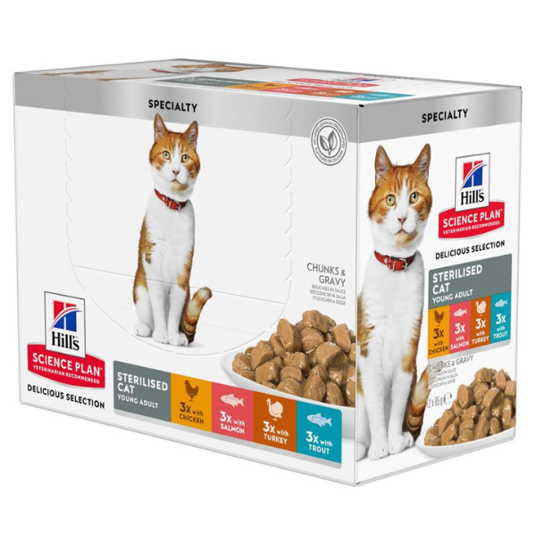 Bauzaar Hill's science Plan Cat Young Adult Sterilised multipack 12x85 gr