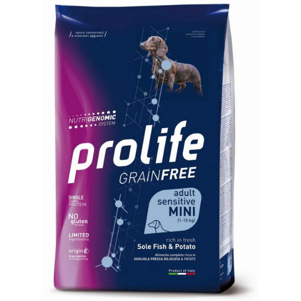 Bauzaar Prolife Grain Free Cane Adult Sensitive Mini Sogliola e Patate