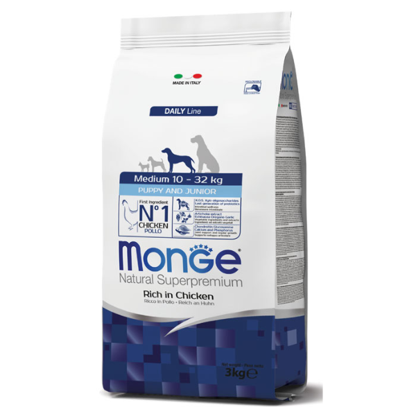 Bauzaar Monge Natural Superpremium Medium Puppy & Junior Ricco di Pollo Sconti questo mese