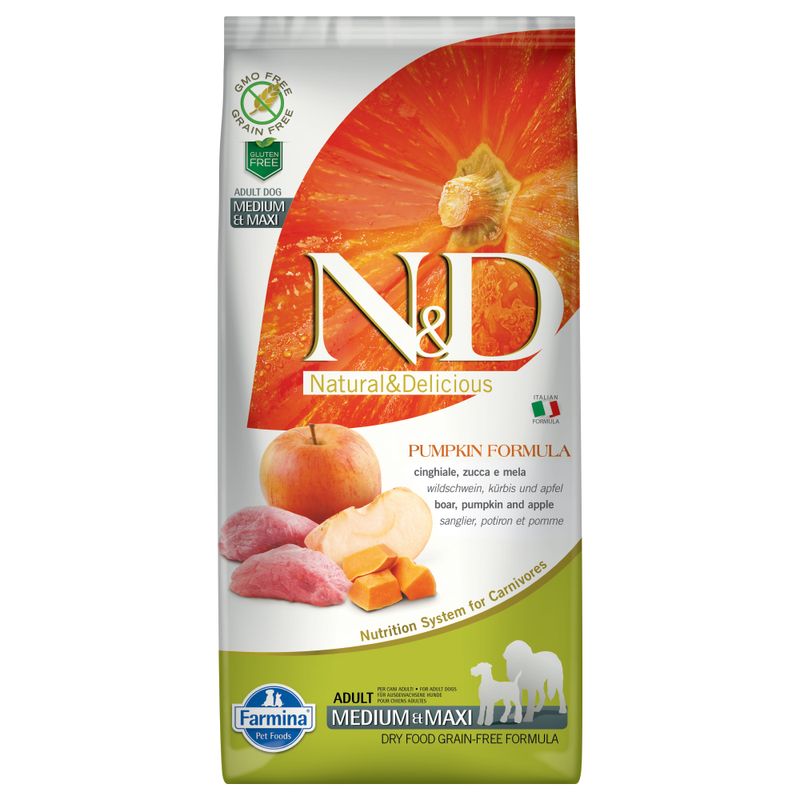 Zooplus Farmina N&D Grain Free Pumpkin Adult Medium/Maxi Cinghiale Zucca e Mela Consegna Veloce