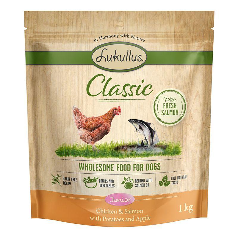 Zooplus Lukullus Classic Junior Pollo & Salmone (senza cereali) Crocchette per cane Spedizione Gratuita
