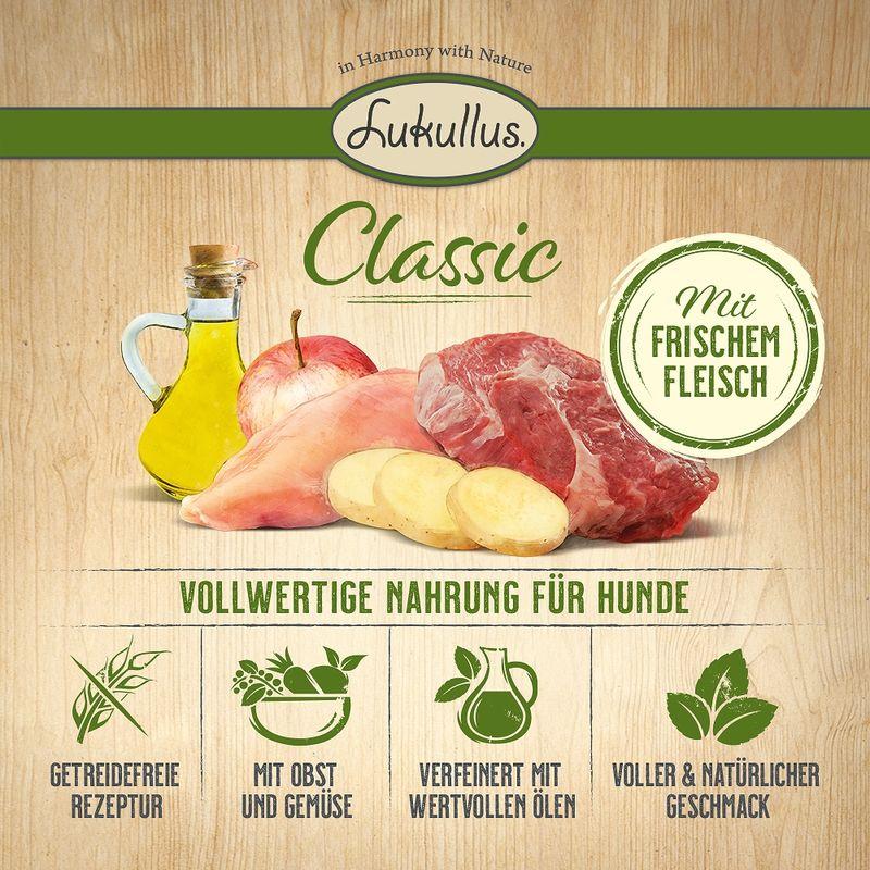 Zooplus Lukullus Classic Pollo & Salmone (senza cereali) Crocchette per cane Pezzi Unici