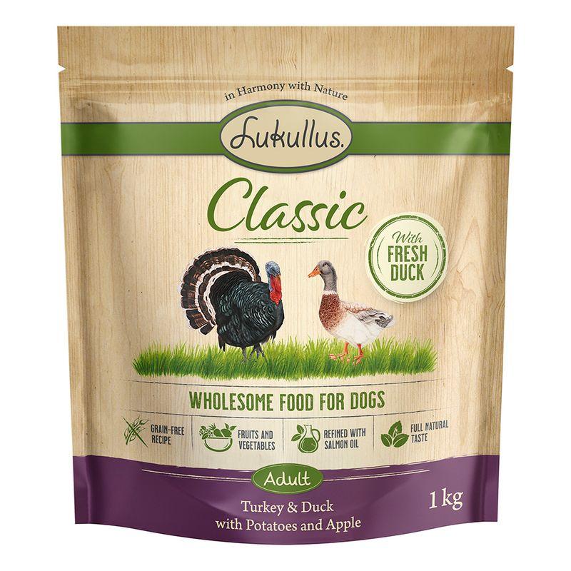 Zooplus Lukullus Classic Tacchino & Anatra (senza cereali) Crocchette per cane Soddisfazione Garantita