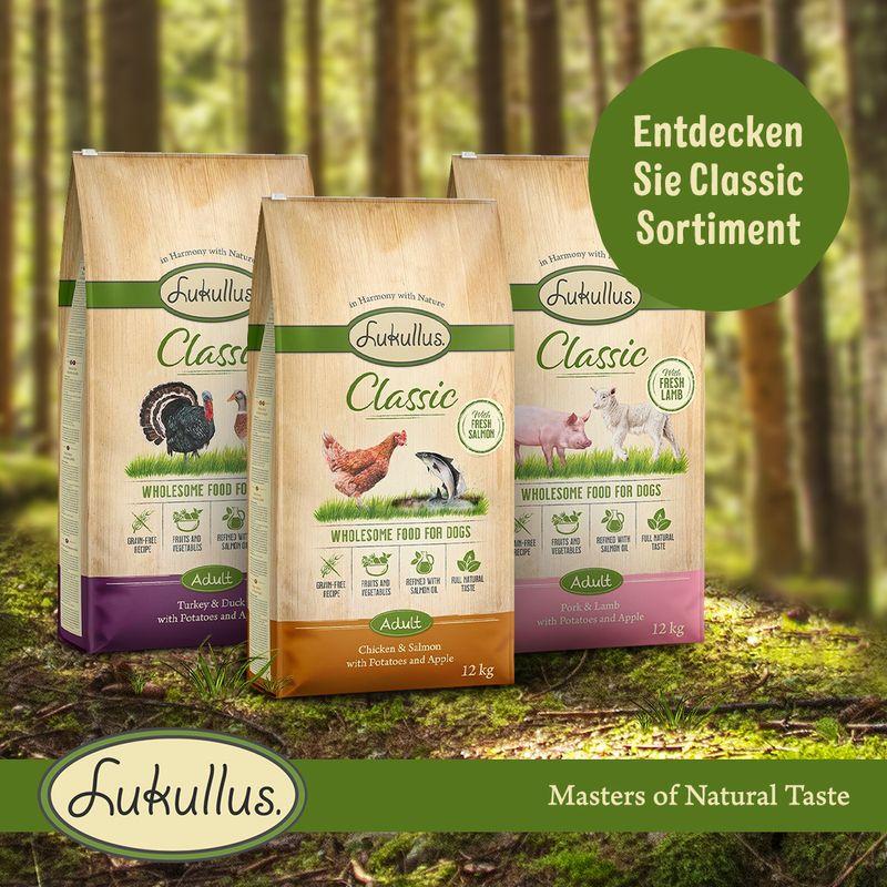Zooplus Lukullus Classic Tacchino & Anatra (senza cereali) Crocchette per cane Soddisfazione Garantita