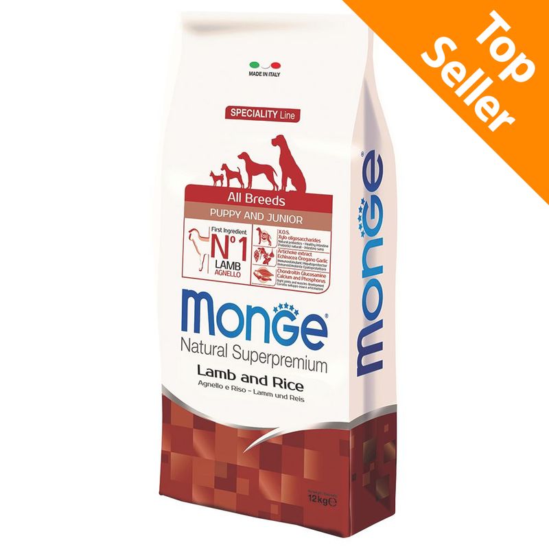 Zooplus Monge All Breeds Puppy Junior Agnello & Riso Superpremium In Linea