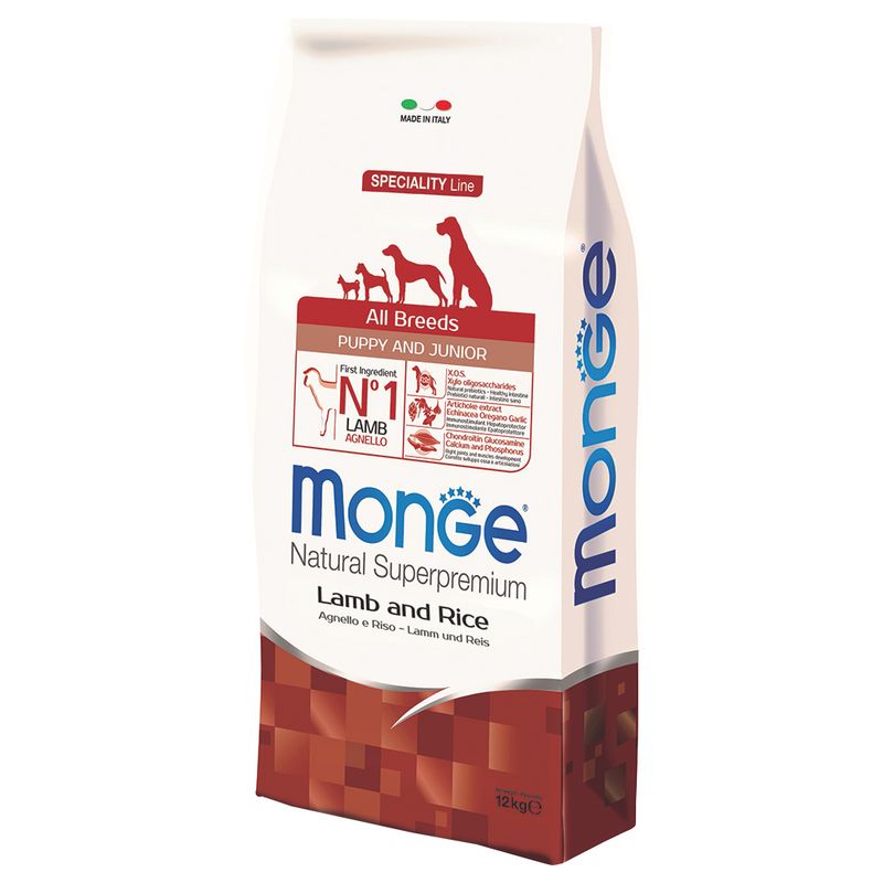 Zooplus Monge All Breeds Puppy Junior Agnello & Riso Superpremium In Linea