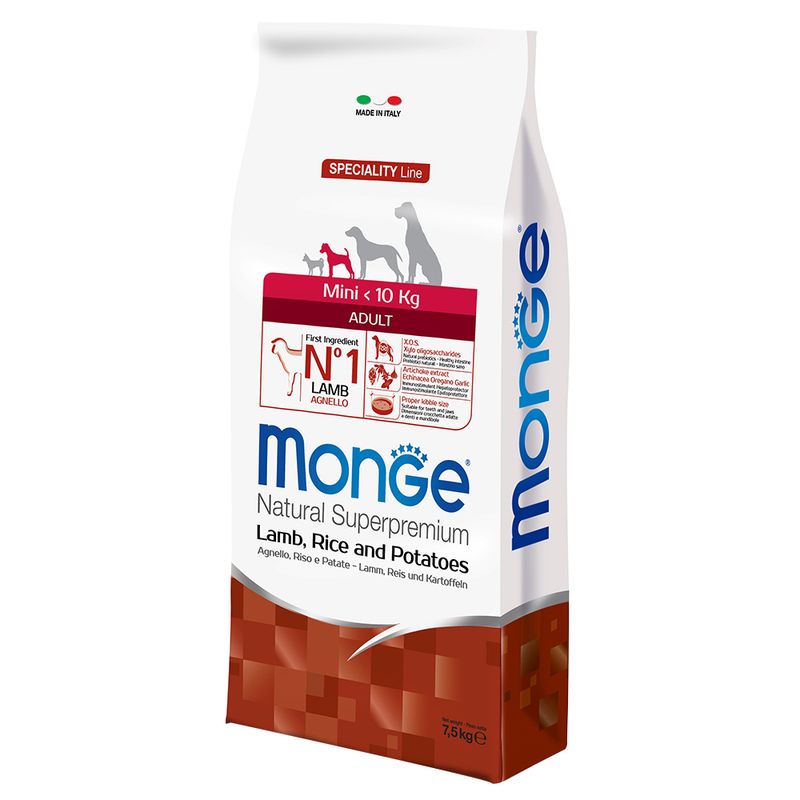 Zooplus Monge Superpemium Adult Mini Agnello Riso & Patate Qualità