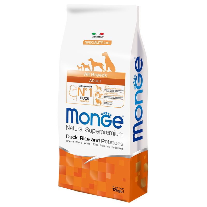 Zooplus Monge Superpremium All Breeds Adult Anatra Riso e Patate Vendita