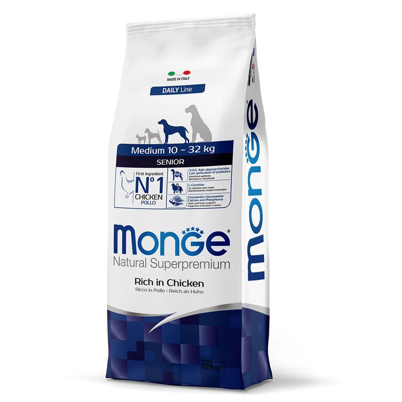 Zooplus Monge Natural Superpremium Medium Senior Ricco in Pollo Spedizione Gratuita
