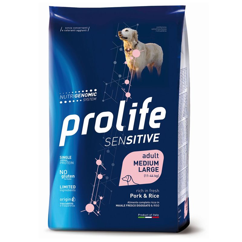 Zooplus Prolife Sensitive Adult Medium/Large Maiale & Riso