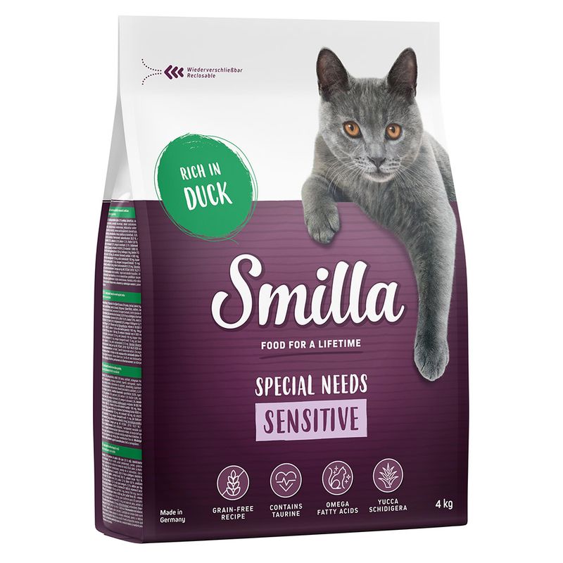 Zooplus Smilla Adult Sensitive Senza Cereali Anatra Crocchette per gatti Economico